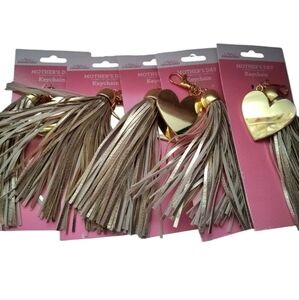 Gold Tassel/Heart Keychains